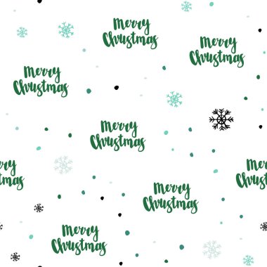 Açık mavi, Noel kar taneleri ile Dikişsiz desen vektör yeşil. Kristalleri ile glitter soyut Illustration buz. Tekstil, kumaş, duvar kağıtları için tasarım.