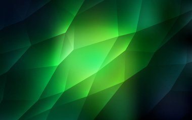 Kristaller, üçgenler ile koyu yeşil vektör şablonu. İllüstrasyon renkli üçgenler dizi. Reklam için desen.