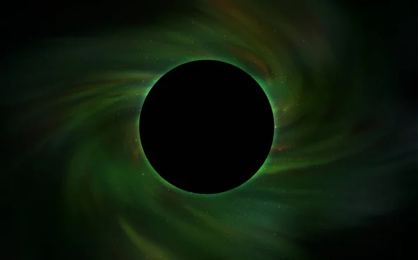 Modèle Vectoriel Vert Foncé Avec Trou Noir Espace Illustration Colorée — Image vectorielle