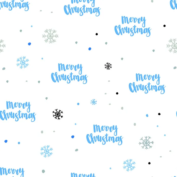 Hellblaues Gelbes Vektormuster Mit Weihnachtlichen Schneeflocken Moderne Geometrische Abstrakte Illustration — Stockvektor