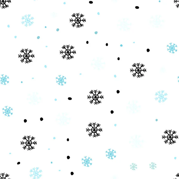 Bleu Clair Motif Sans Couture Vecteur Vert Avec Flocons Neige — Image vectorielle