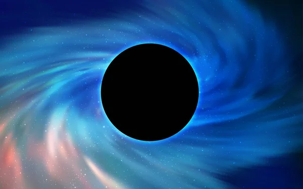 Couvercle Vectoriel Bleu Clair Avec Trou Noir Nébuleuse Illustration Colorée — Image vectorielle