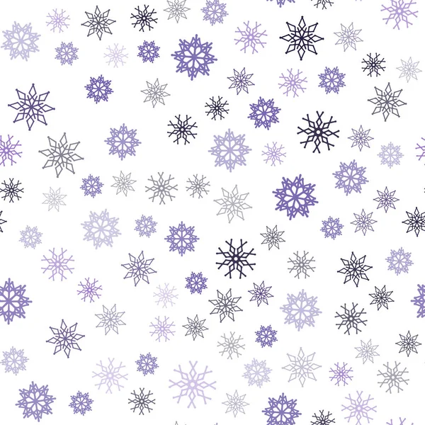 Licht Lila Vektor Nahtlose Muster Mit Weihnachten Schneeflocken Moderne Geometrische — Stockvektor