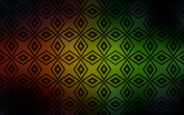 Verde Oscuro Fondo Vector Rojo Con Rectángulos Rectángulos Sobre Fondo — Vector de stock