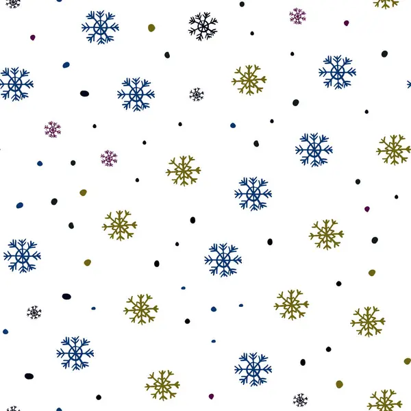Dark Multicolor Vector Diseño Sin Costuras Con Copos Nieve Brillantes — Archivo Imágenes Vectoriales