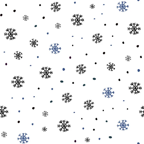 Dark Blue Vector Seamless Background Xmas Snowflakes Modern Geometrical Abstract — Stock Vector