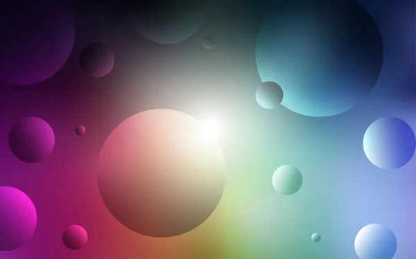Dunkler Mehrfarbiger Vektorhintergrund Mit Punkten Abstrakte Illustration Mit Farbigen Blasen — Stockvektor