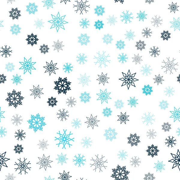 Patrón Inconsútil Vector Azul Oscuro Con Copos Nieve Navidad Ilustración — Vector de stock