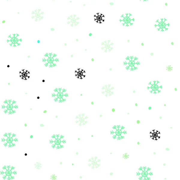 Fond Sans Couture Vecteur Vert Clair Avec Flocons Neige Noël — Image vectorielle