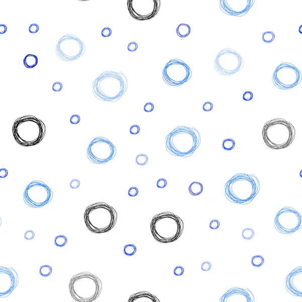 Luz Azul Vector Patrón Sin Costura Con Esferas Burbujas Borrosas — Vector de stock