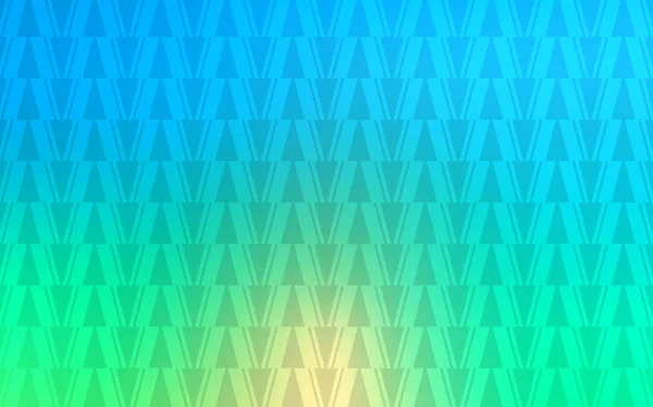 Hellblauer Grüner Vektorhintergrund Mit Linien Dreiecken Illustration Mit Einer Reihe — Stockvektor