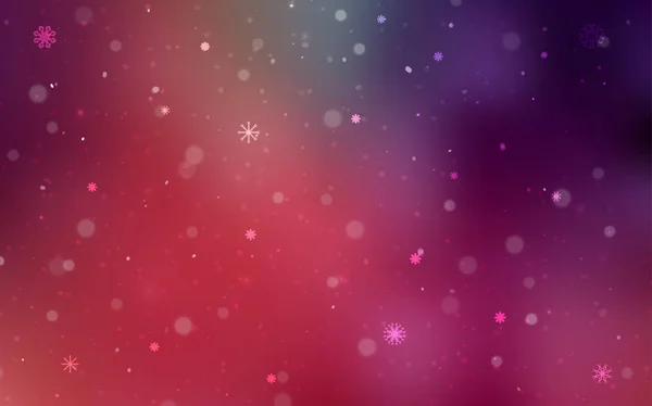 ライトピンク 氷の雪と赤いベクトル テンプレート 装飾的な抽象テンプレート上に雪にイラストを輝いています 新年のチラシのパターンを使用することができます — ストックベクタ