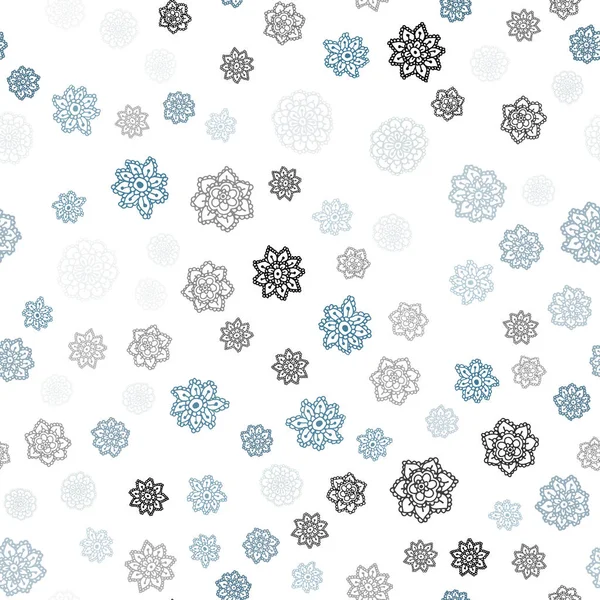 Textura Sem Emenda Vetorial Blue Claro Com Flocos Neve Coloridos —  Vetores de Stock