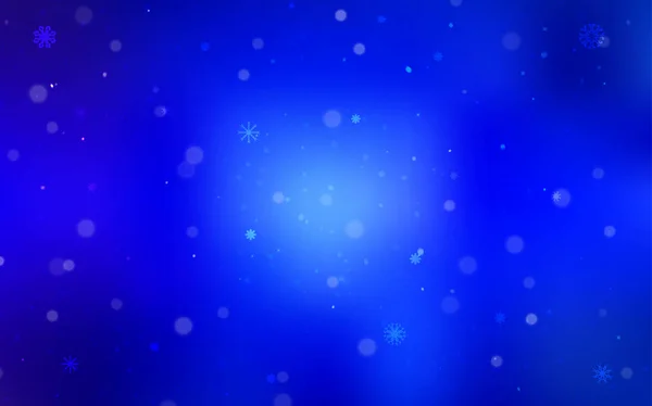 Couverture Vectorielle Bleu Foncé Avec Beaux Flocons Neige Neige Sur — Image vectorielle