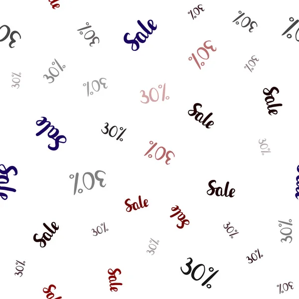 深蓝色 红色矢量无缝纹理与销售价格30 在白色背景上带有折扣标志的渐变插图 季销售 购物广告模板 — 图库矢量图片