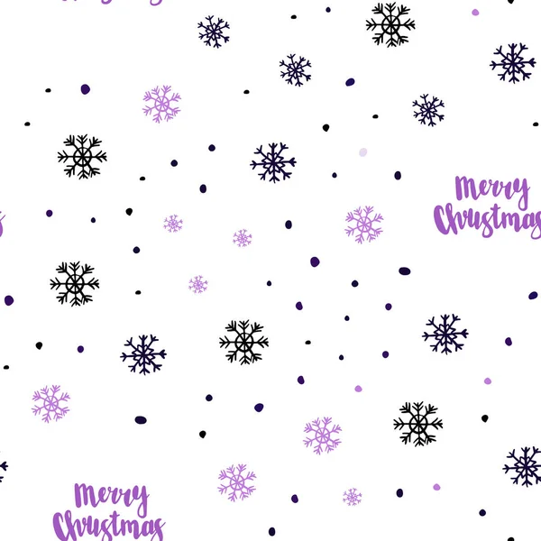 Dark Purple Pink Vector Seamless Texture Colored Snowflakes Modern Geometrical — Stock Vector