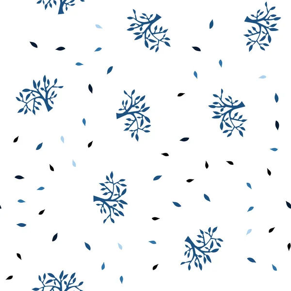 Легкий Вектор Blue Безшовний Абстрактний Візерунок Листям Гілками Сучасна Абстрактна — стоковий вектор