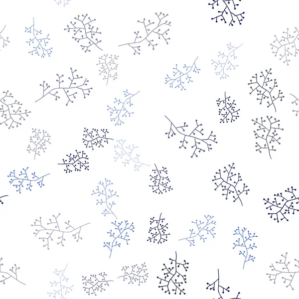Σκούρο Μπλε Διάνυσμα Απρόσκοπτη Doodle Μοτίβο Κλαδιά Πολύχρωμη Εικονογράφηση Doodle — Διανυσματικό Αρχείο