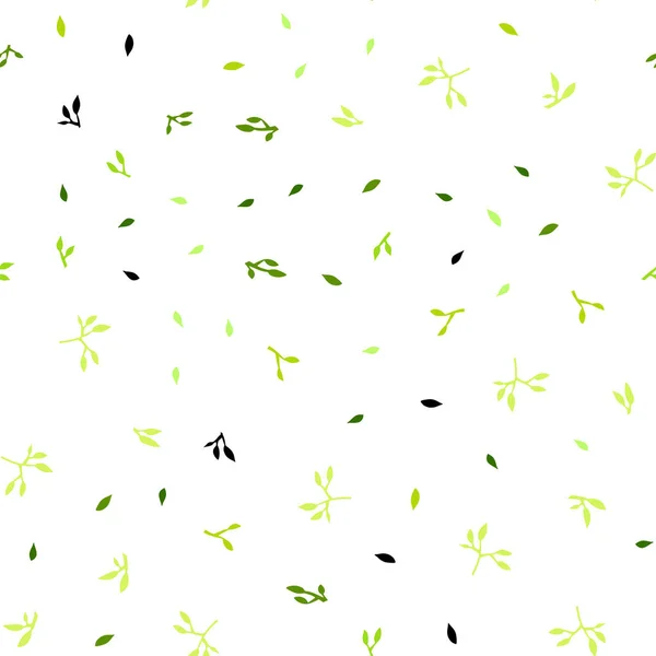 Hellgrüner Gelber Vektor Nahtloser Abstrakter Hintergrund Mit Blättern Blätter Auf — Stockvektor