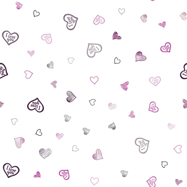 Dark Pink Vector Seamless Pattern Colorful Hearts Blurred Decorative Design — Stock Vector