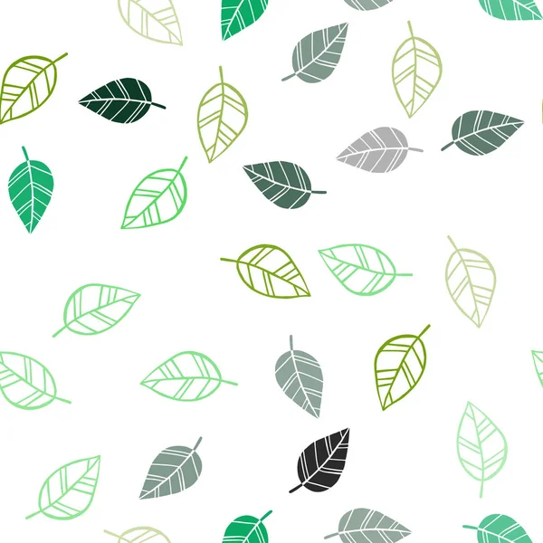 Dunkelblaue Grüne Vektor Nahtlose Gekritzeltextur Mit Blättern Brandneue Farbige Illustration — Stockvektor