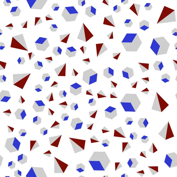 Světle Modrá Červený Vektor Bezešvé Izometrické Vzor Polygonální Stylu Kostkami — Stockový vektor