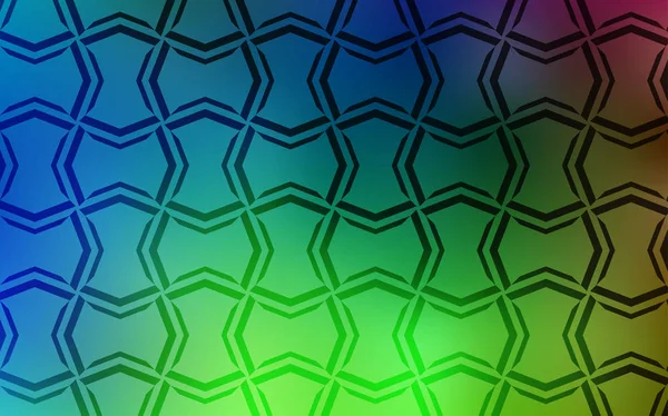 Bleu Clair Motif Vectoriel Vert Avec Des Lignes Pointues Illustration — Image vectorielle