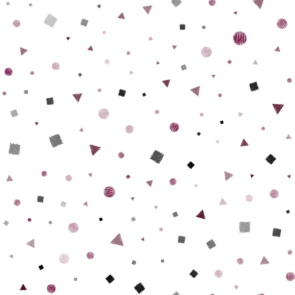 Mörk Röd Vektor Sömlös Mall Med Kristaller Cirklar Kvadrater Illustration — Stock vektor