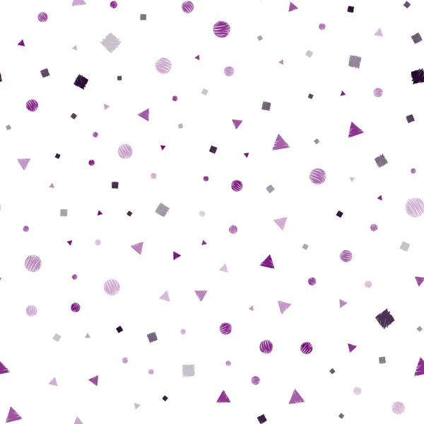 Fond Sans Couture Vecteur Rose Foncé Avec Triangles Cercles Cubes — Image vectorielle