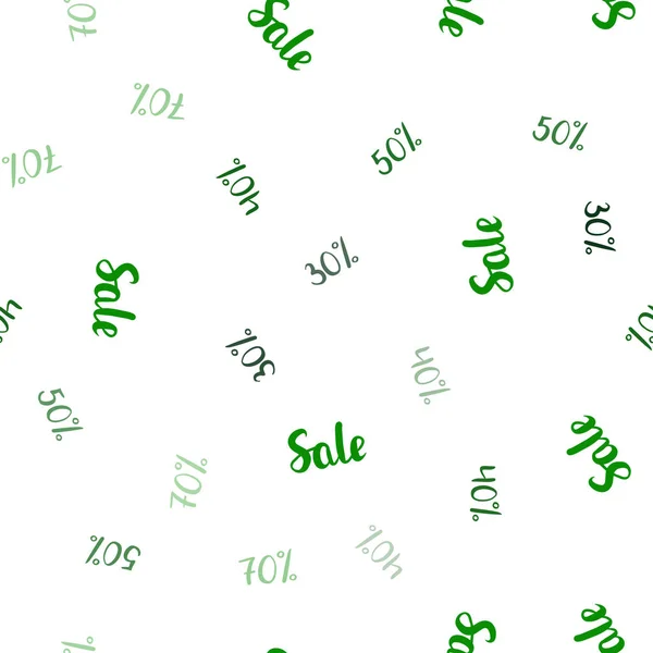 Světle Zelené Vektor Bezešvé Pattern Znaky Procent Abstraktní Obrázek Barevný — Stockový vektor