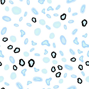 Hafif mavi vektör daire şekilleri ile sorunsuz düzeni. İllüstrasyon renkli soyut daireler parlayan ayarlanmış. Desen için modaya uygun Kumaş, duvar kağıtları.