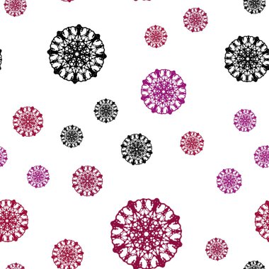 Koyu mor, pembe parlak kar taneleri ile sorunsuz düzen vektör. Modern geometrik soyut Illustration kristalleri ile buz. Duvar kağıdı, kumaş üreticileri için modaya uygun bir tasarım.