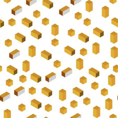 Rhombus ışık turuncu vektör kesintisiz, izometrik şablonu. Modern Soyut illüstrasyon renkli dikdörtgenler ile. Desen tasarım kumaş, duvar kağıtları.