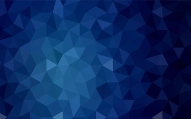 Koyu mavi vektör eğimli üçgen dokusu. Çokgen soyut çizim ve gradyan. Cep telefonunun arka planının şablonu.