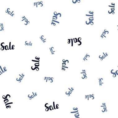 Koyu mavi vektör satış işaretleri ile seamless modeli. Renkli illüstrasyon izole satış fiyatları ile parlayan. İşletme reklamları, reklam için tasarım.