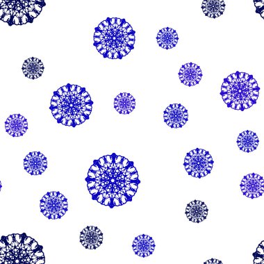 Koyu mavi parlak kar taneleri ile sorunsuz düzen vektör. Bulanık arka plan gradyan ile kar. Tekstil, kumaş, duvar kağıtları için tasarım.