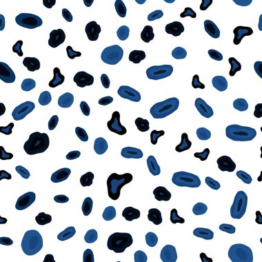 Koyu mavi vektör küreler ile seamless modeli. Soyut illüstrasyon renkli baloncuklar doğa tarzı ile. Desen için modaya uygun Kumaş, duvar kağıtları.