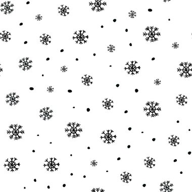 Koyu mavi parlak kar taneleri ile sorunsuz düzen vektör. Modern geometrik soyut illüstrasyon kar taneleri ile. Desen için modaya uygun Kumaş, duvar kağıtları.