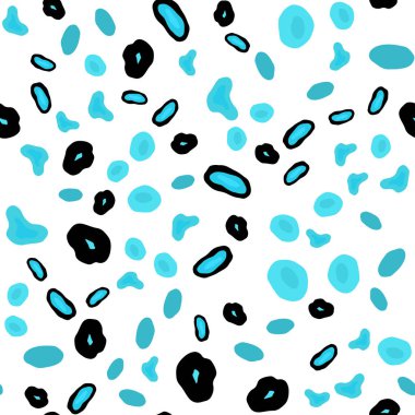 Kabarcıkları ile mavi vektör sorunsuz arka plan ışık. Modern Soyut illüstrasyon renkli su ile bırakır. Desen için modaya uygun Kumaş, duvar kağıtları.