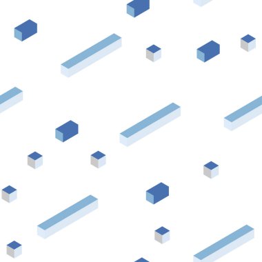 Çizgiler, dikdörtgenler ile ışık mavi vektör kesintisiz, izometrik düzeni. Dikdörtgenler ile soyut tarzda dekoratif tasarım. Desen için modaya uygun Kumaş, duvar kağıtları.