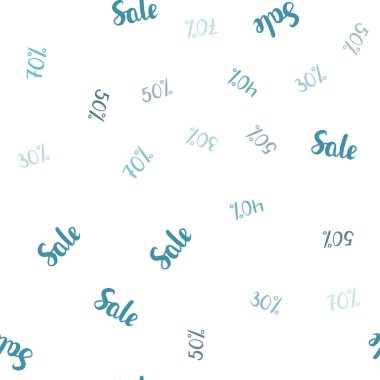 % 30, % 40, satış % 50 ışık mavi vektör sorunsuz şablonu. Renkli illüstrasyon izole satış fiyatları ile parlayan. Reklamlar için zemin broşürler siyah Cuma.