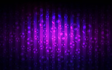 Koyu mor, Pembe dokulu futbol topu ve vektör. Glitteral renkli resimde soyut futbol topları ile. Promosyon futbol oyunları için desen.