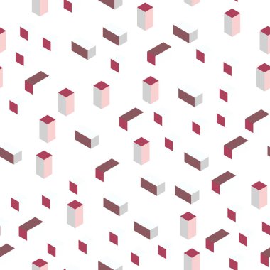 Hafif pembe, kırmızı vektör kesintisiz, izometrik kapak poligonal tarzı. Dikdörtgenler renkli gradyan ile arka plan üzerinde. Tasarım için duvar kağıdı, kumaş üreticileri.