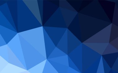 Koyu mavi vektör düşük poli düzeni. Üçgen geometrik örnek gradyan ile. Tasarımınız için üçgen desen.