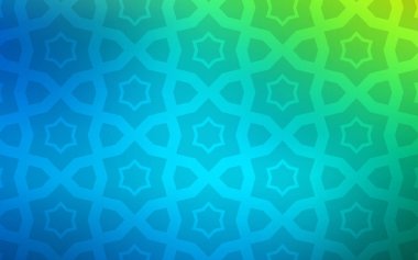 Açık mavi, parlak yıldız düzeniyle vektör yeşil. Yıldız ile modern geometrik soyut resim. Desen yeni yıl reklam, kitapçıklar için.