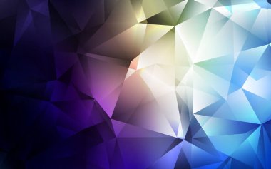 Koyu mavi, sarı üçgen tarzı doku vektör. Glitter soyut resim üçgen şekiller ile. Şablon arka plan olarak kullanılabilir.