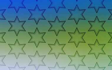 Açık mavi, yeşil vektör arka plan renkli yıldız ile. Bulanık arka plan gradyan ile üzerinde yıldız. En iyi tasarım, reklam, poster, afiş için.