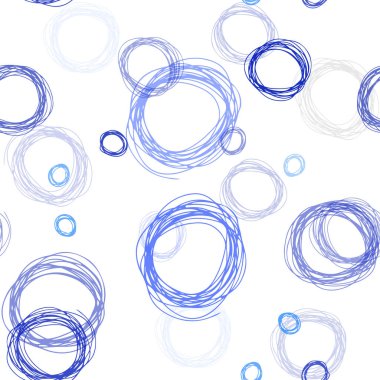 Kabarcıkları ile mavi vektör sorunsuz arka plan ışık. İllüstrasyon renkli soyut daireler parlayan ayarlanmış. Desen tasarım kumaş, duvar kağıtları.