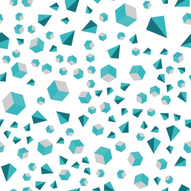 Işık yeşil vektör desen küpleri ile poligonal tarzı ile kesintisiz, izometrik. Dekoratif tasarım çizgileri, küpleri ile soyut tarzda. Tekstil, kumaş, duvar kağıtları için tasarım.