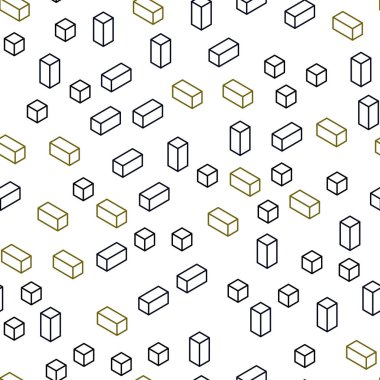 Karanlık çok renkli vektör zemin rhombus ile kesintisiz, izometrik. İllüstrasyon renkli dikdörtgenler dizi. Tasarım için duvar kağıdı, kumaş üreticileri.